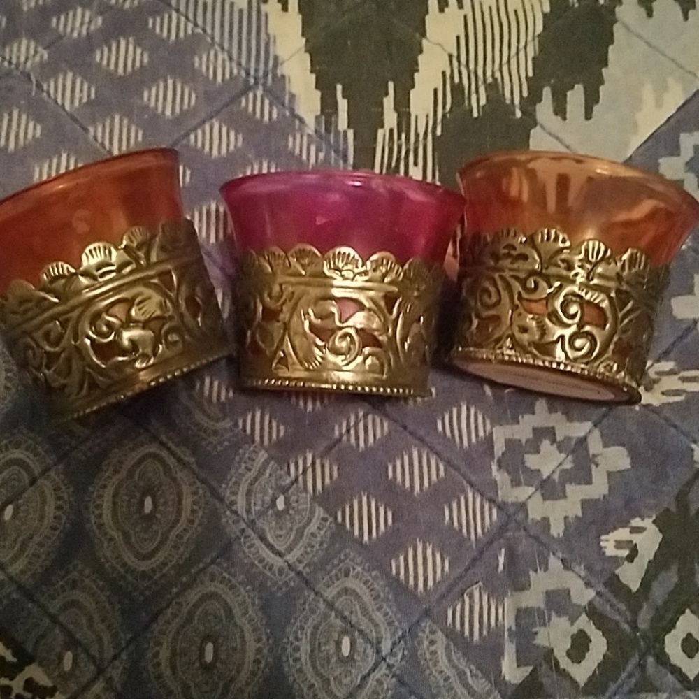 3 Votive Candle Holders